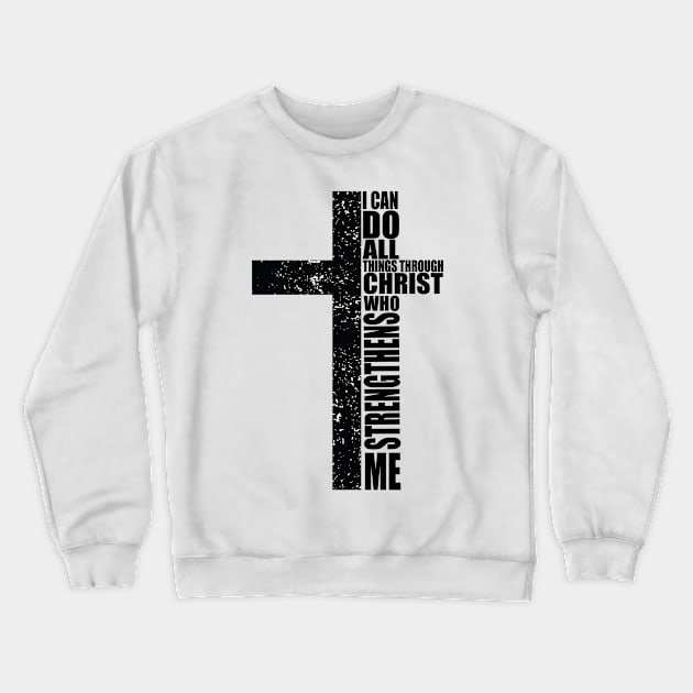 Jesus Bible text Cross sign Christian for men and women T-Shirt Crewneck Sweatshirt by AVATAR-MANIA